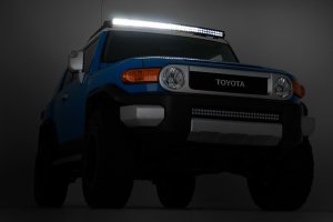 Toyota FJ Cruiser LED Light Kit - Roof Mount - Rough Country - 50 Inch Curved | Single Row | Black Series - Black - '07-'14
